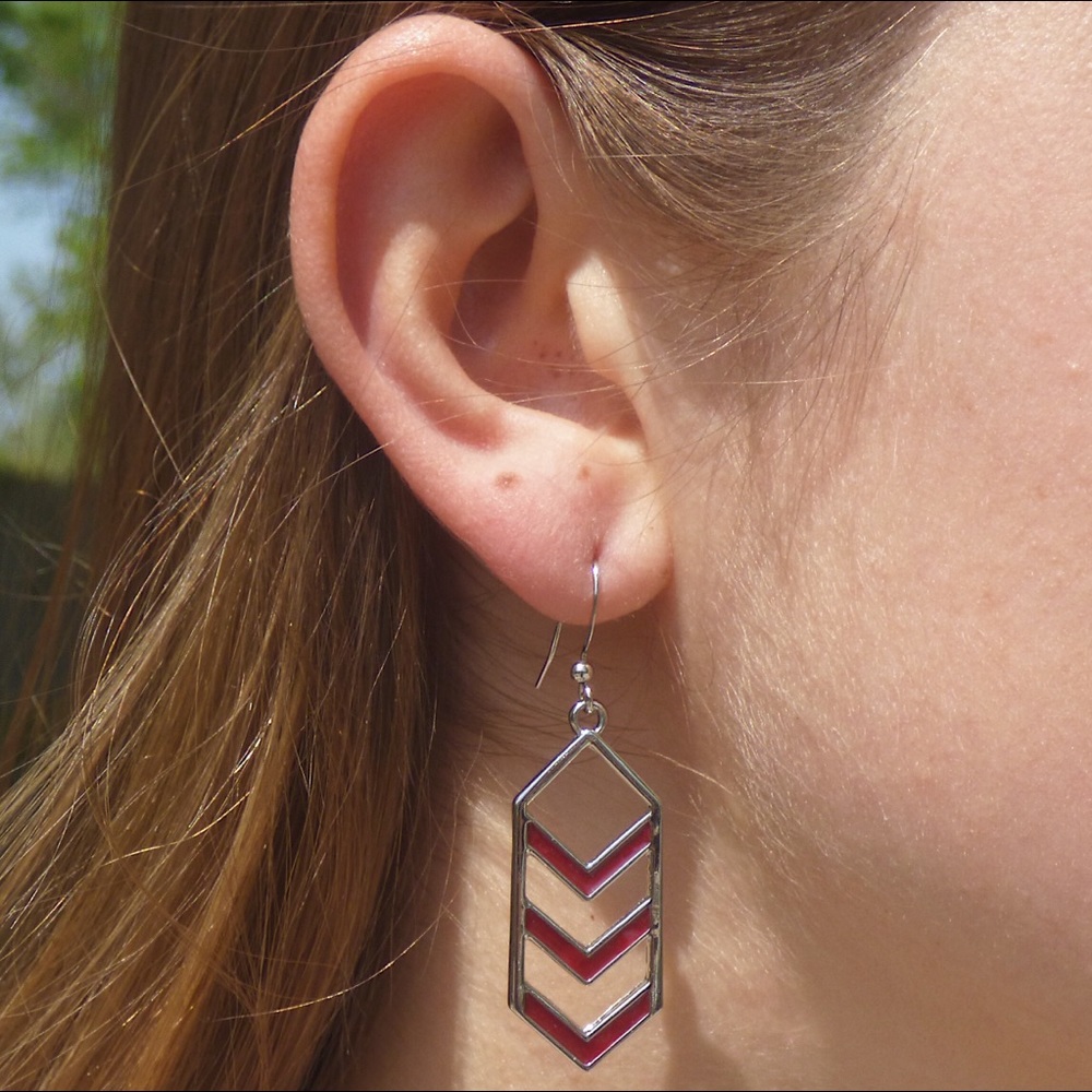 Red Arrow Design Earrings